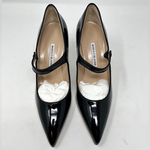 NIB Manolo Blahnik Campari Mary Jane Stiletto Heel Patent Leather Black size 41 - Picture 3 of 9